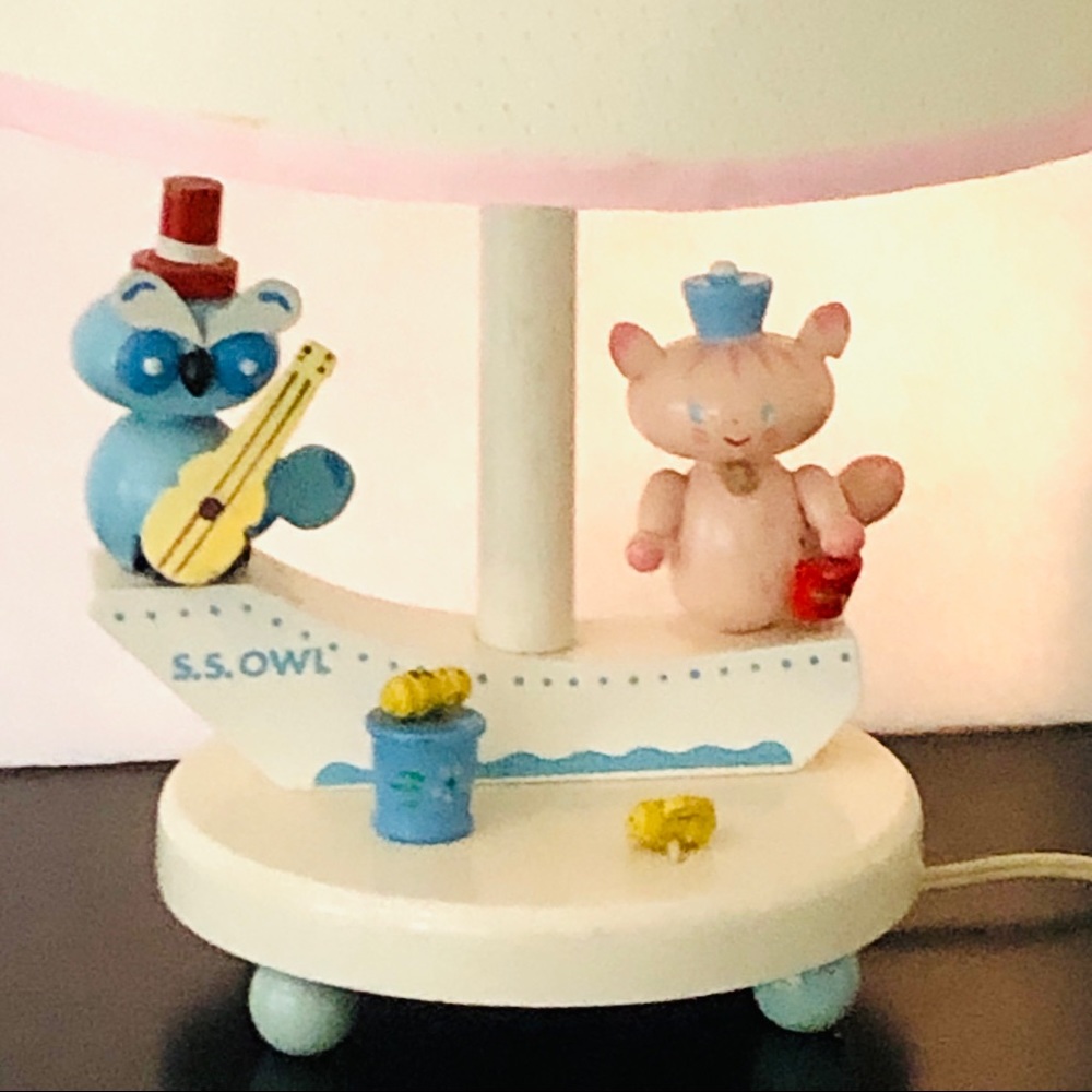 Vintage Baby Owl & The Pussycat Childs Nursery Lamp by Irmi Originals
